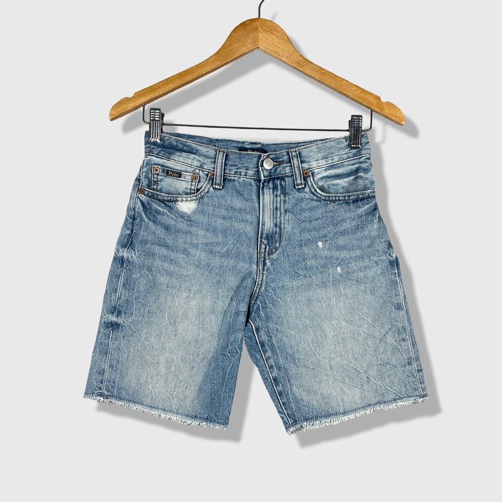 Polo Ralph Lauren Denim Shorts Kids Size 14 Blue The Sullivan Slim Raw Hem